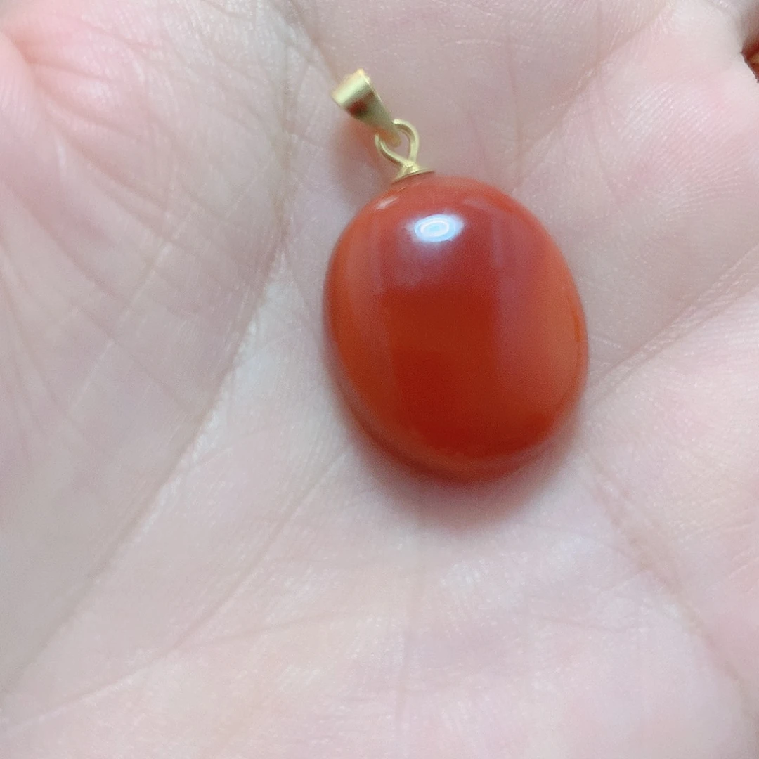 南红玛瑙银S925镶嵌吊坠(不含链)