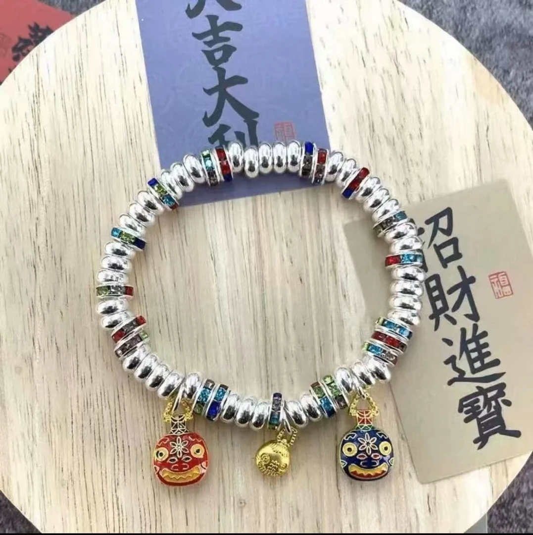 055 彩金吞金兽盘缠首饰闺蜜弹力可爱通用时尚小众手工饰品手绳