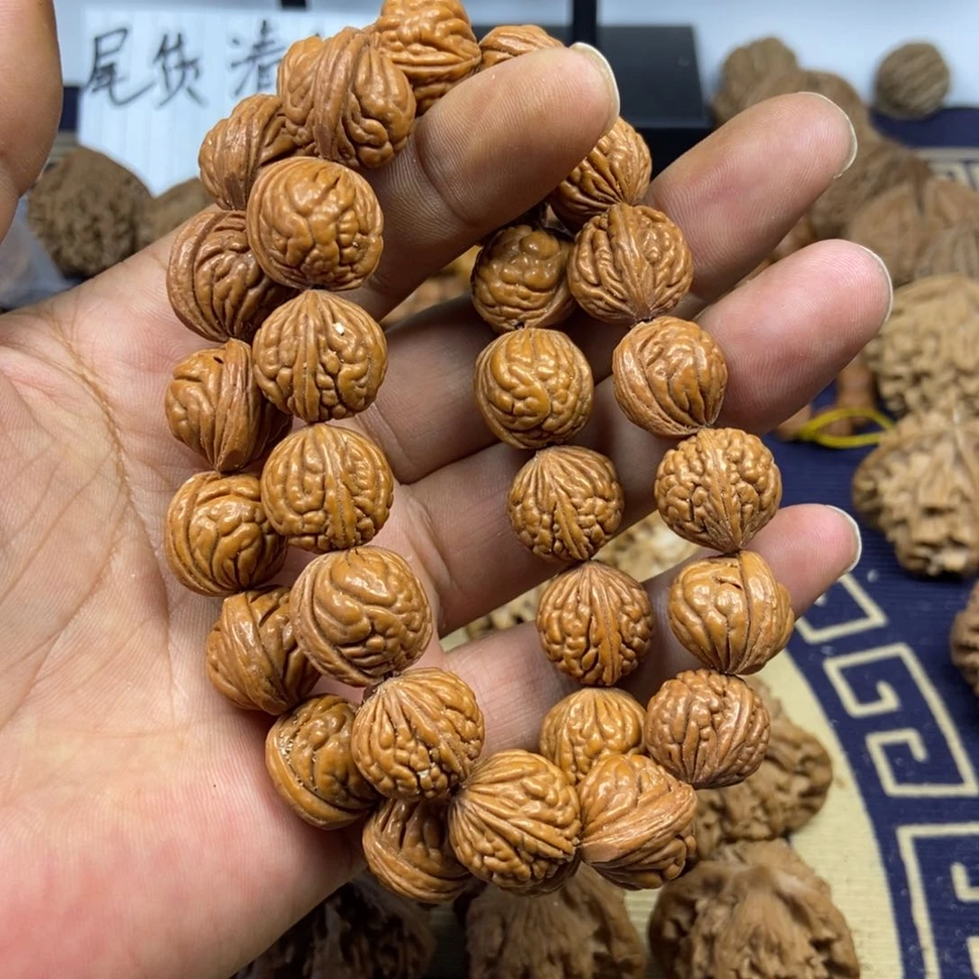 文玩核桃把件荔枝纹手串16尺