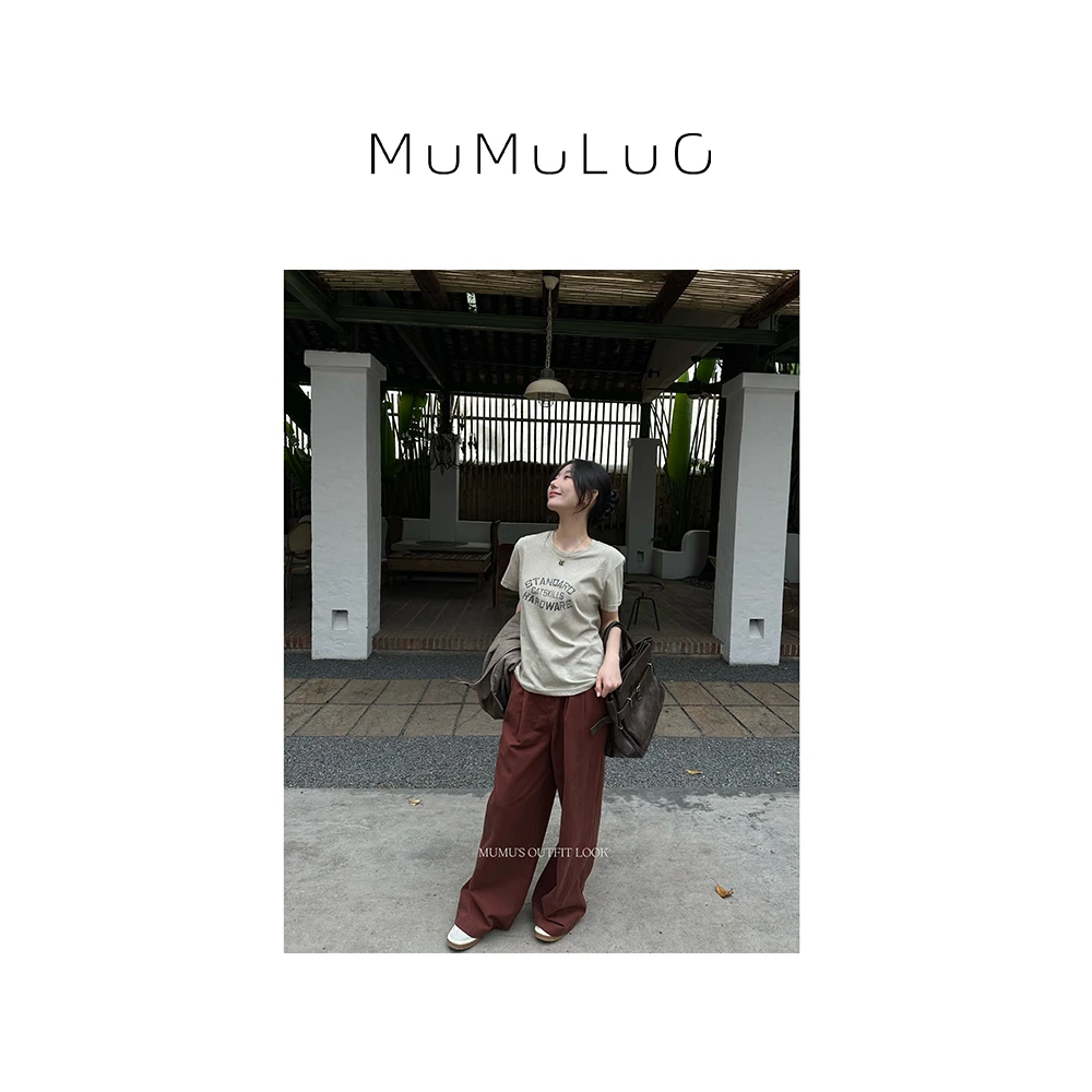 罗炑炑“记忆T”裂纹字母印花圆领休闲短袖 MMLK0617