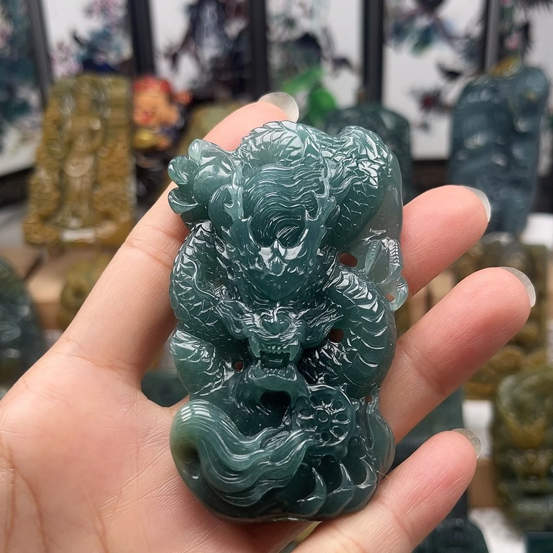 翡翠未镶嵌颈饰天然翡翠a货龙