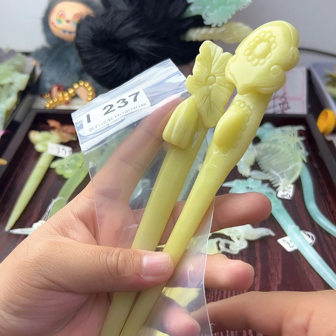 合金蛇纹石玉发饰七*