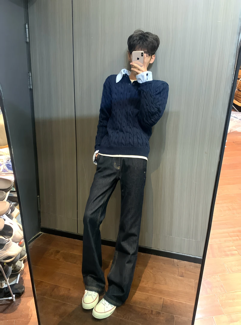 FAUncle马冈山原牛高昂司A字baggy版型宽松牛仔裤