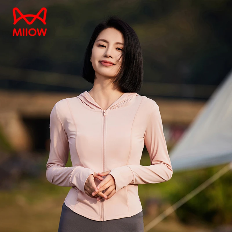 MiiOW/猫人修身凉感防晒衣连帽运动夏季外套显瘦防紫外线透气亲肤