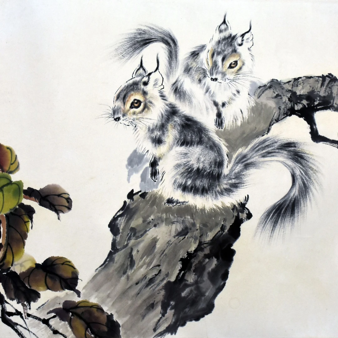 HM0339 松鼠 48×60cm 纸本镜片 2.6平尺