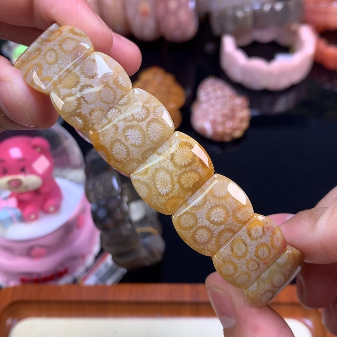 【闪购商品】颈饰未镶嵌硅化珊瑚（珊瑚玉）14号金糖豹纹