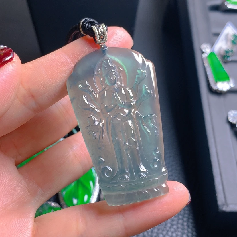 【闪购商品】翡翠吊坠(赠链)18K金镶嵌