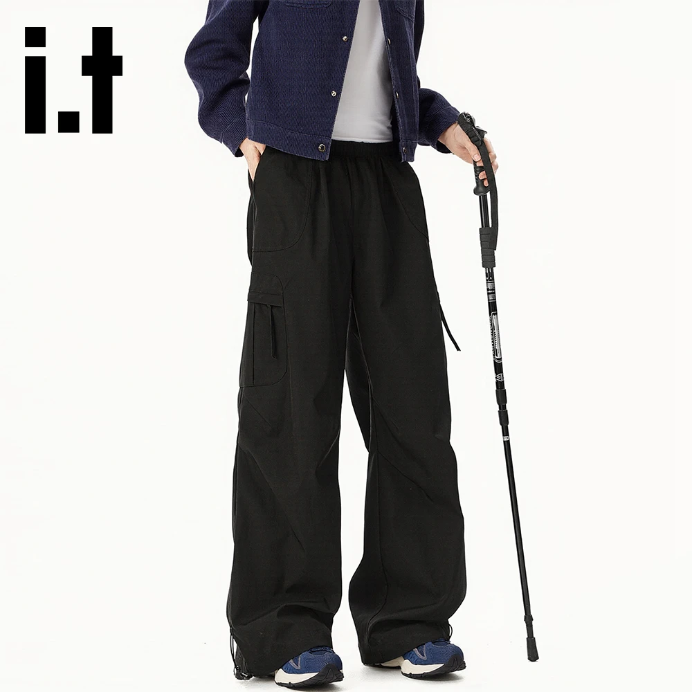 it:CHOCOOLATE户外运动伞兵裤男女秋季新款潮流百搭休闲阔腿长裤