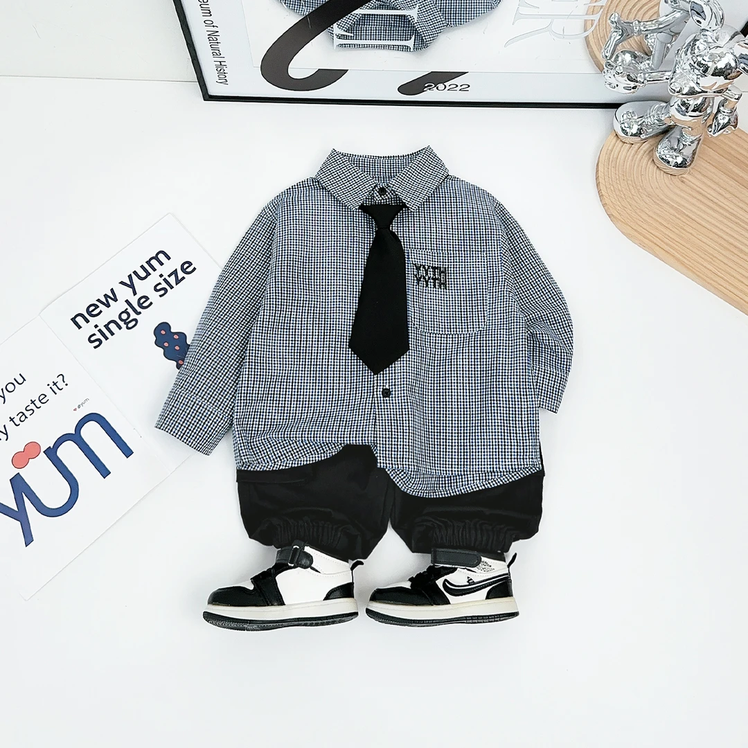 儿童衬衫长袖2025新款春装男童春秋上衣潮 BQ25126N 悠悠童话童装