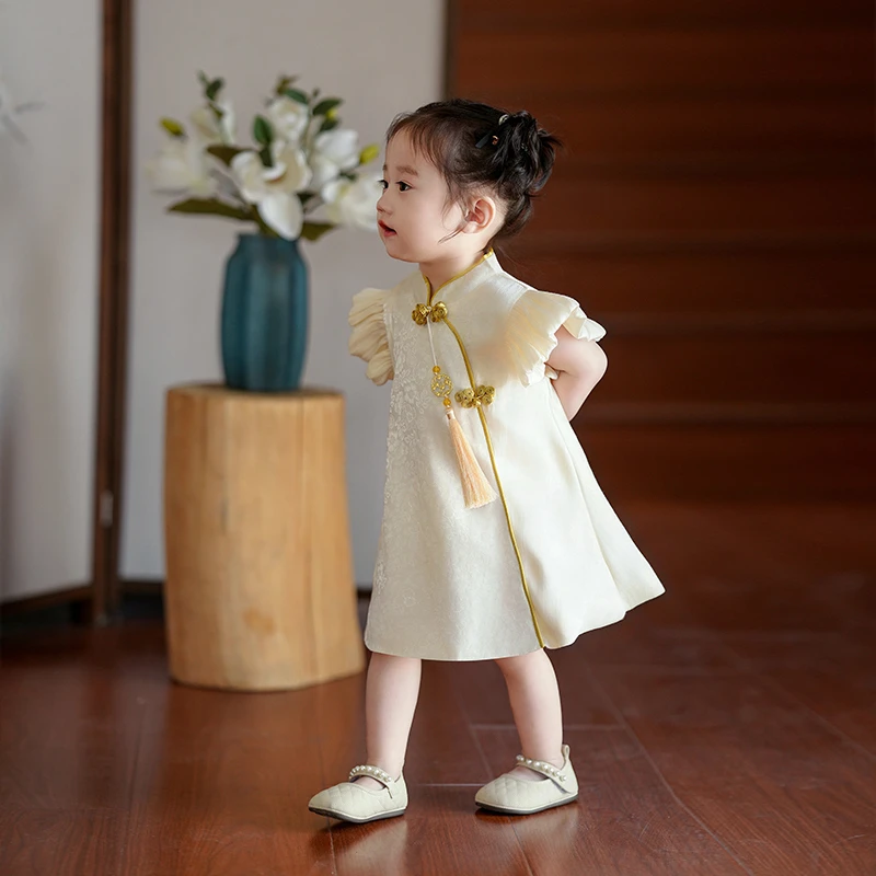 周岁女宝宝礼服千金风女童唐装夏季新款中式旗袍裙儿童生日公主裙