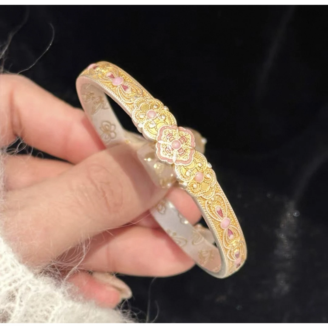 足银手镯 25号-宫廷蝴蝶结【开口】镯子