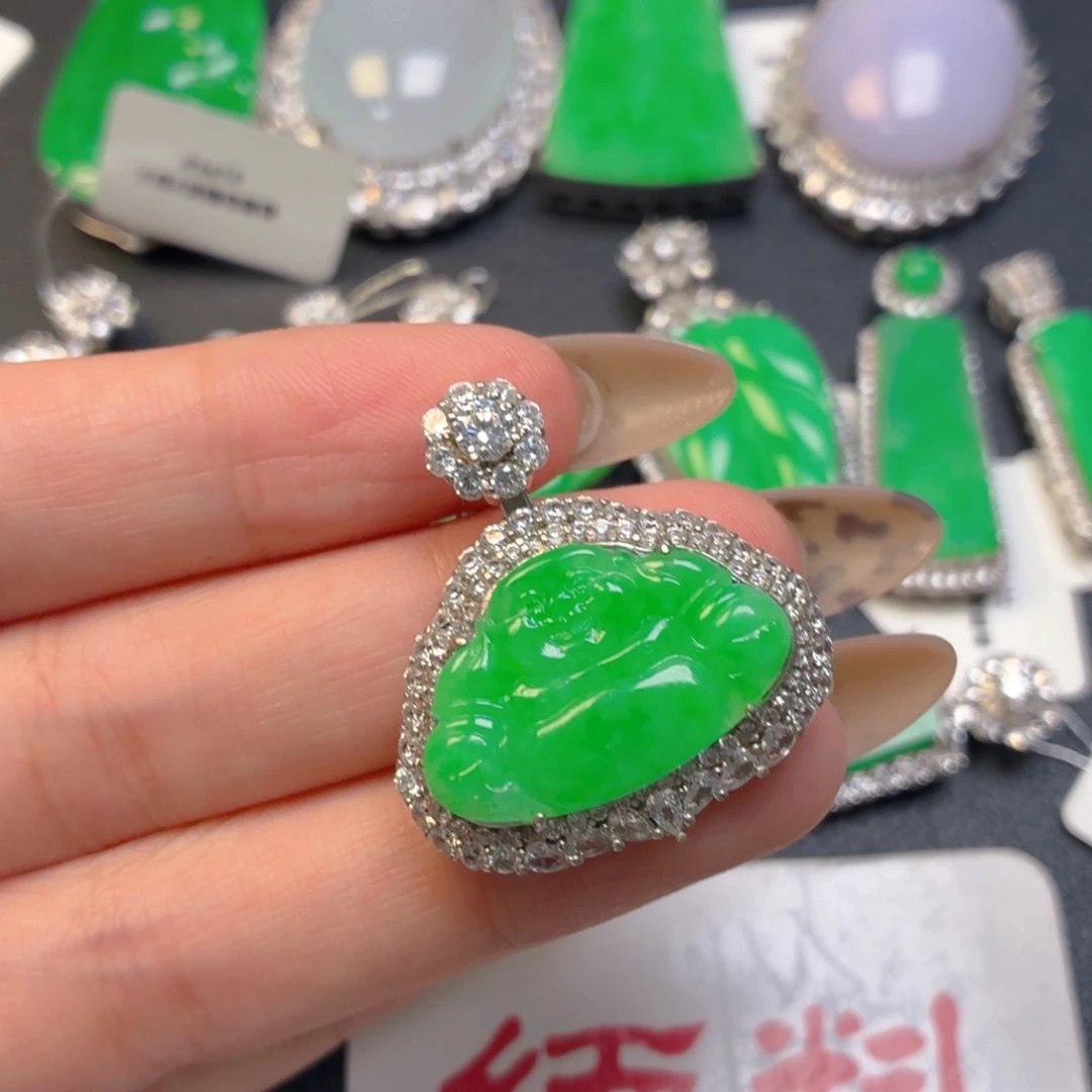 翡翠银S925镶嵌颈饰