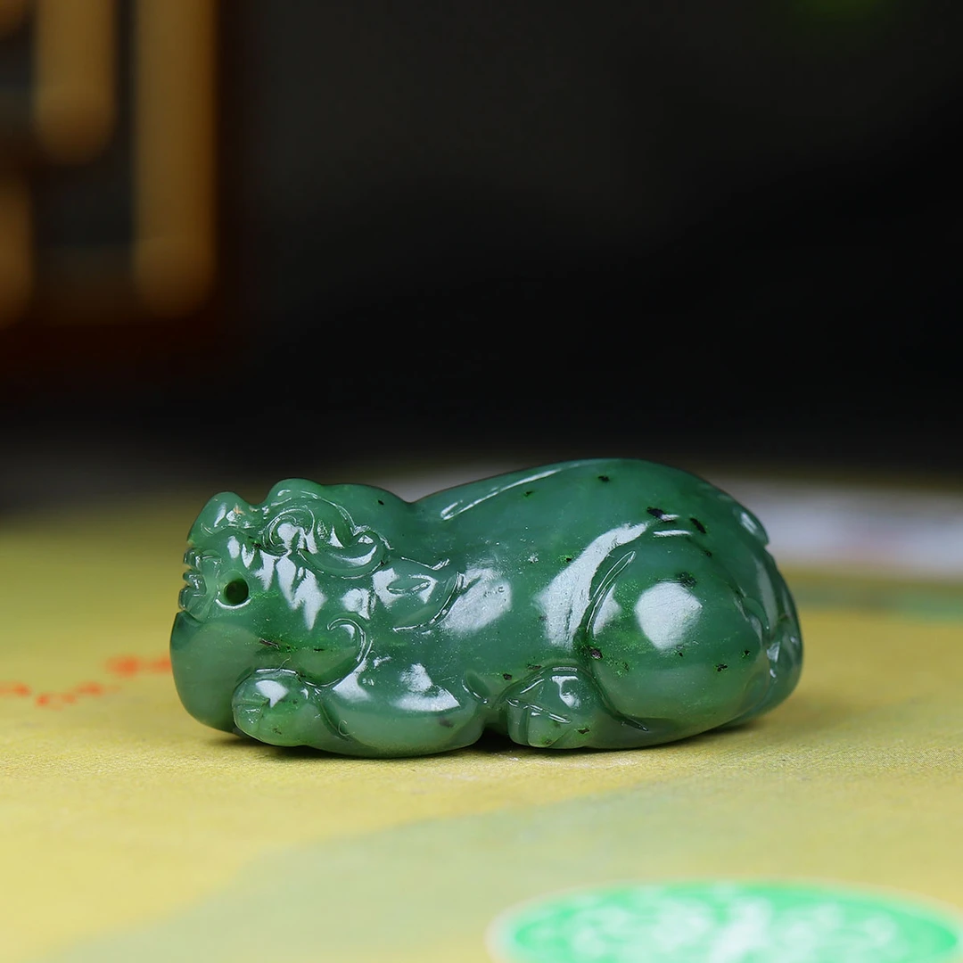 100229和田玉碧玉招财貔貅