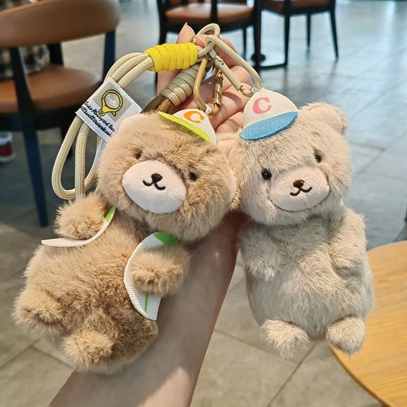 可爱书包棒球小熊汽车公仔钥匙扣玩具毛绒玩偶情侣儿童挂件背包男