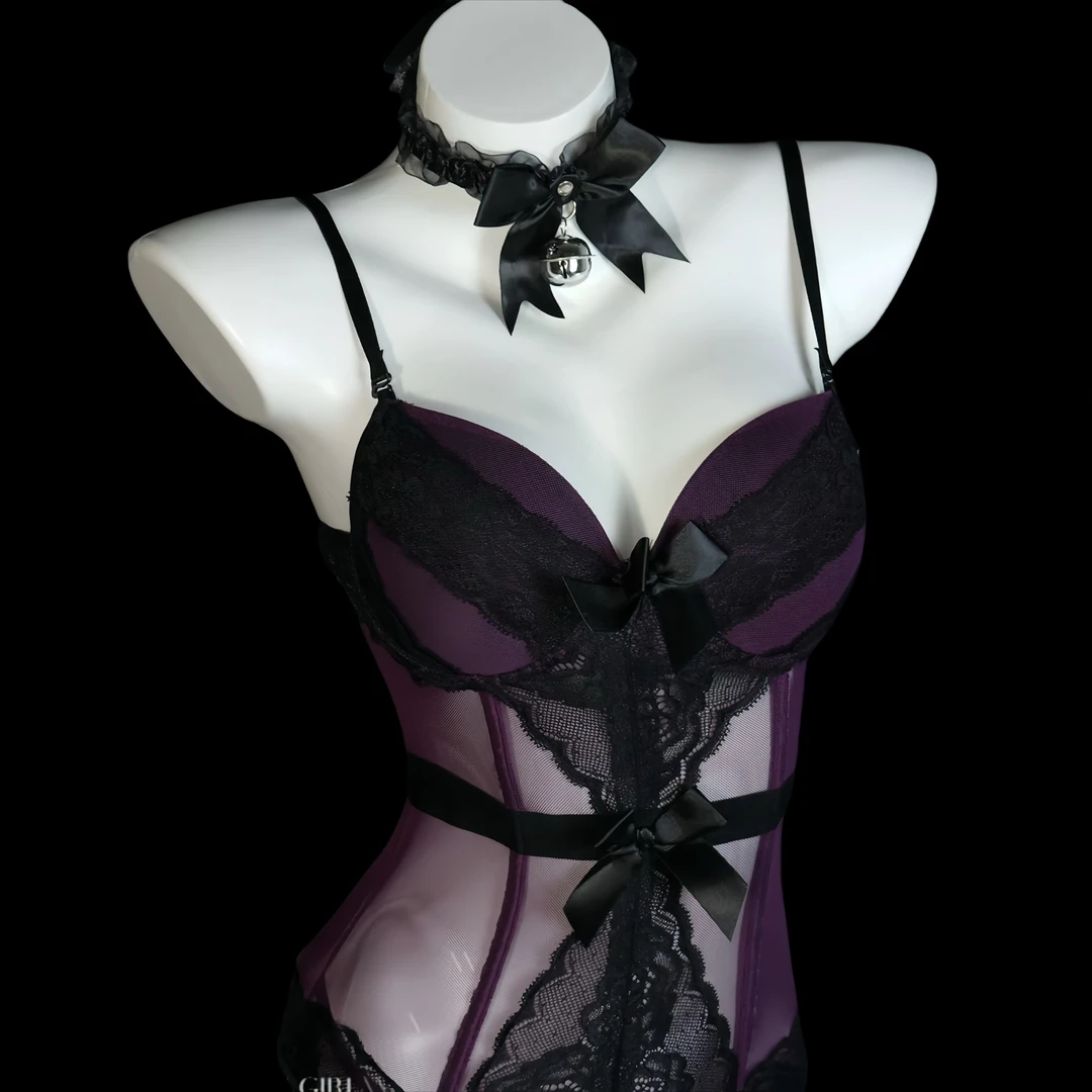 刘掰掰【紫薇】纯欲风蕾丝吊带网红性感时尚轻奢风露背聚拢修身显瘦