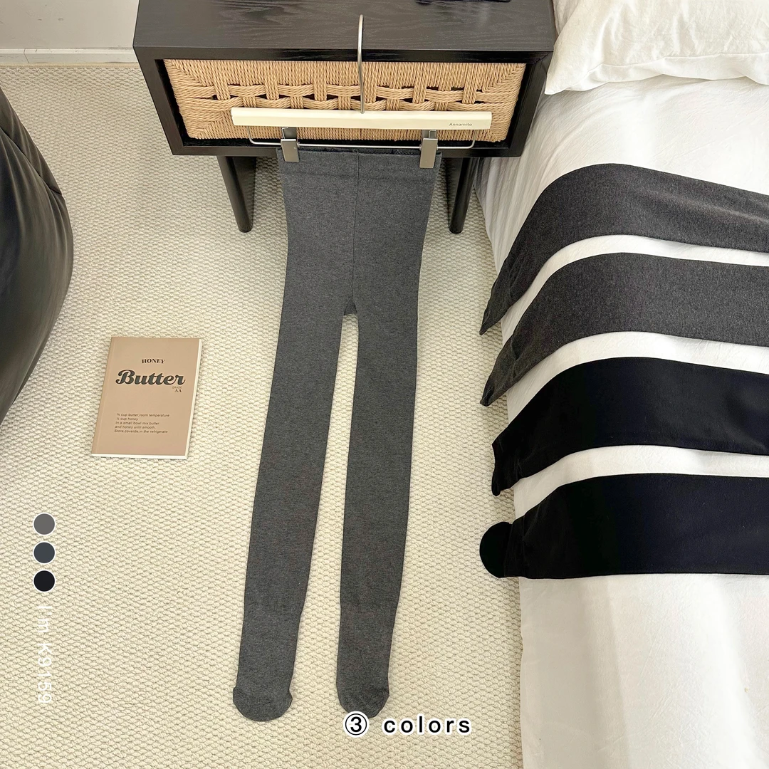 280D棉抽条蘑菇头防顶脚+按摩脚底无绒打底裤袜K9159