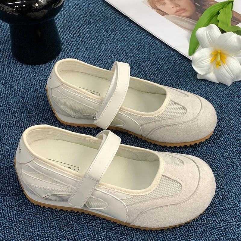 网面软底德训鞋女2025夏季新款芭蕾风浅口透气百搭舒适休闲鞋2529