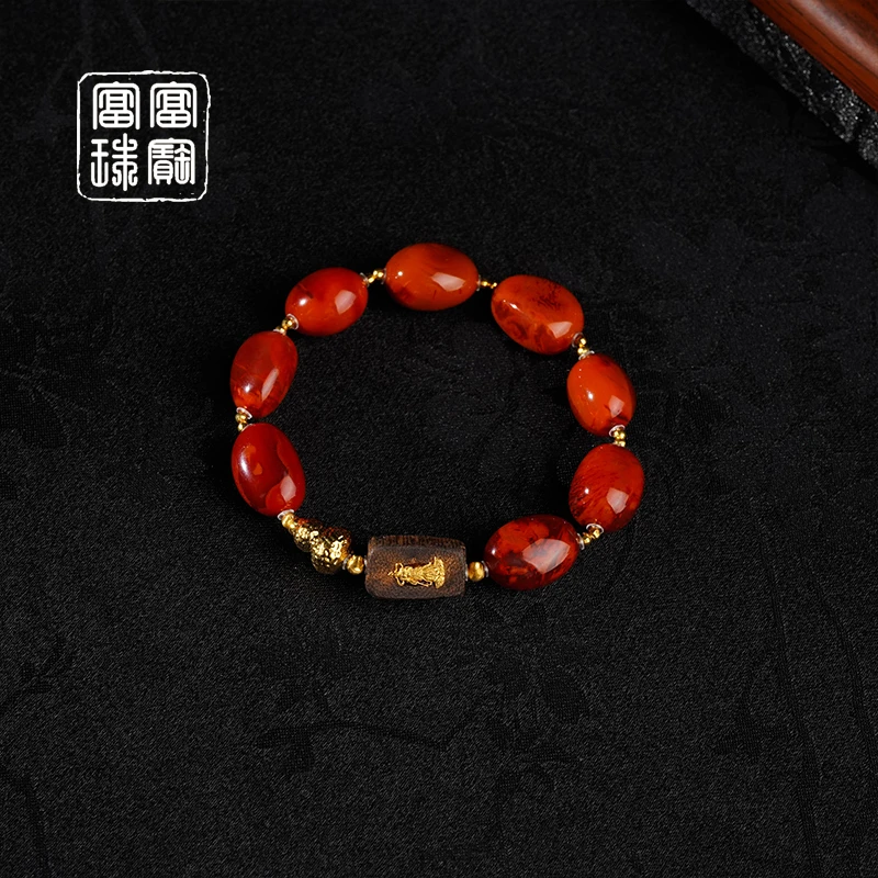 【吉绵长】富富珠宝 南红18k金时尚手串（天然珠宝多样性发）