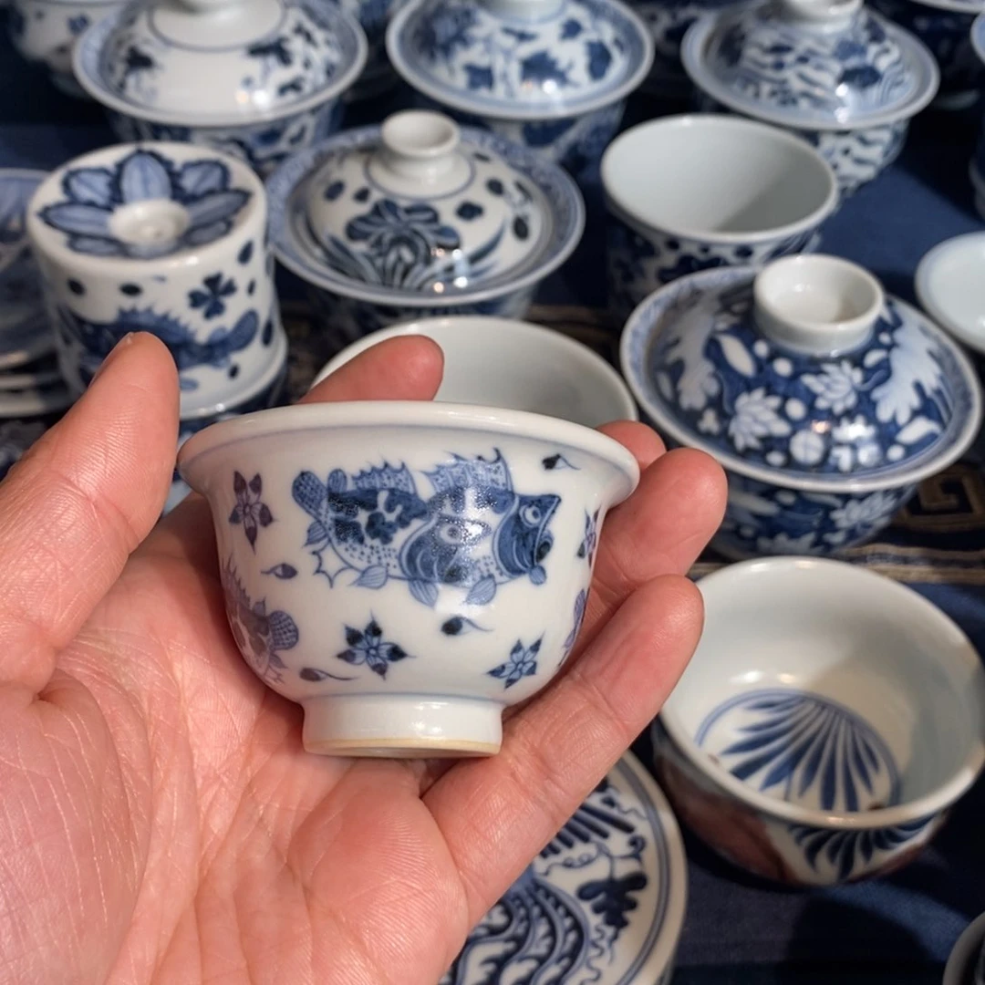 杯⁹*⁰景德镇手工手绘陶瓷桃花鳜鱼