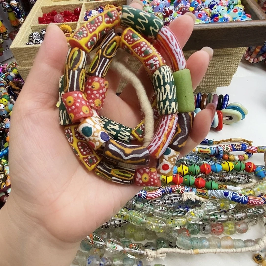 琉璃颈饰非洲管086