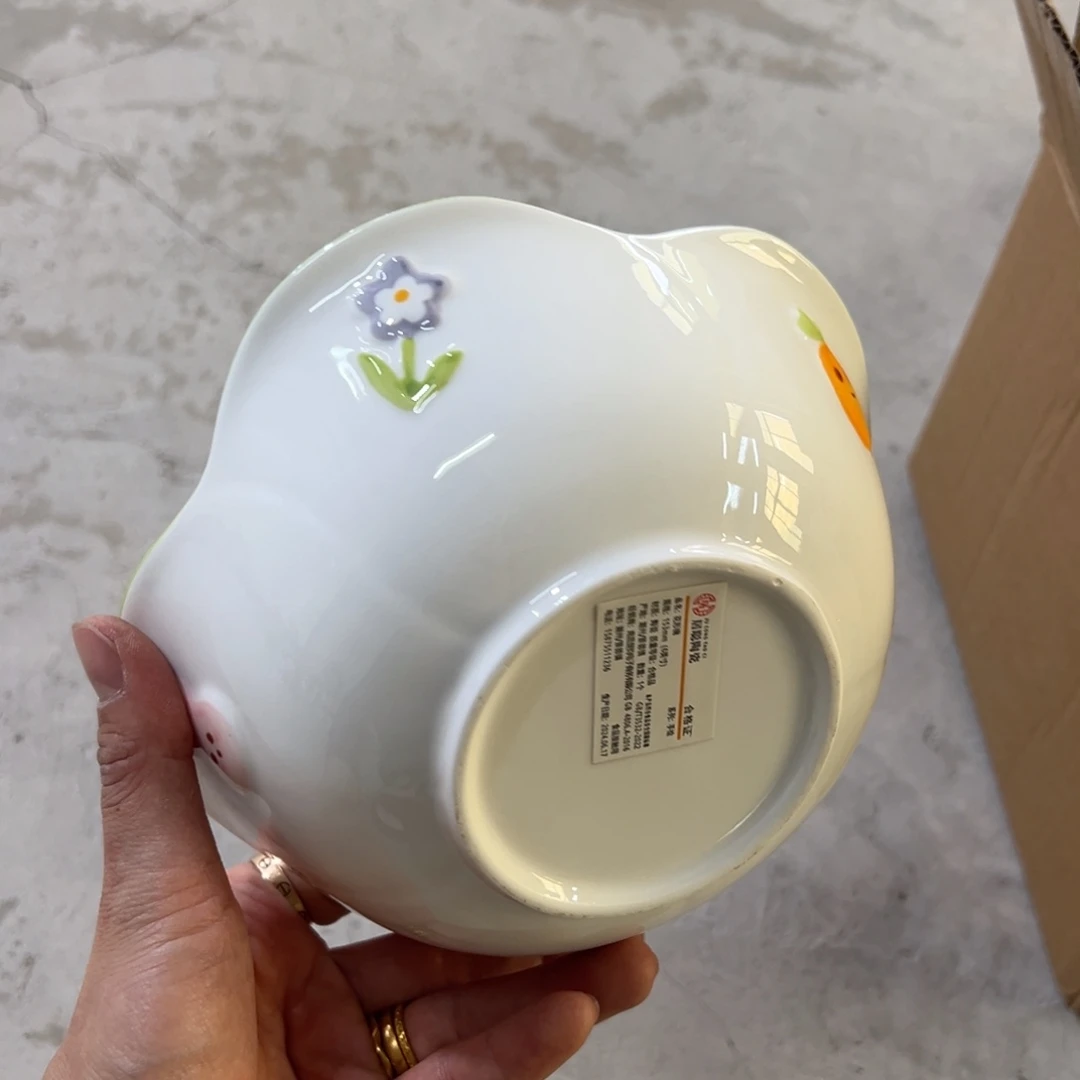 摆件陶高温陶瓷釉下彩微瑕！2个