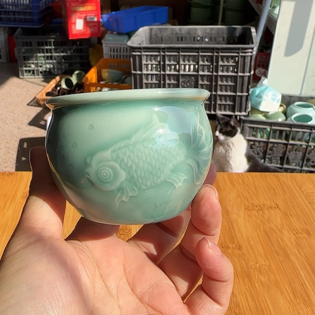 龙泉敬悦青瓷品茗杯微瑕