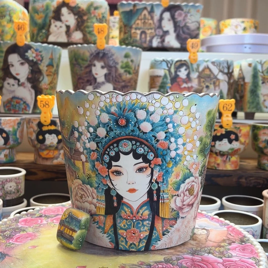 红陶Gogo的精工京剧美女盆