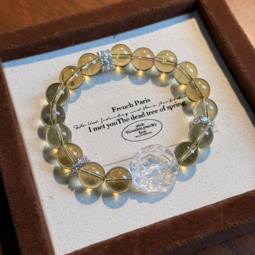 柠檬黄水晶手串手链 颜色微差多样性发其一F234