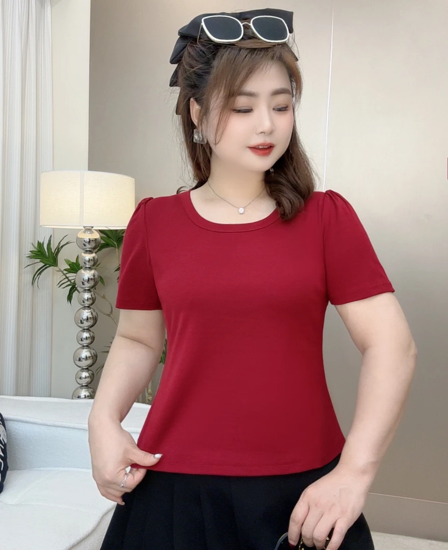 微胖MM大码女装夏季百搭显瘦2025新款洋气宽松设计感短袖T恤上衣