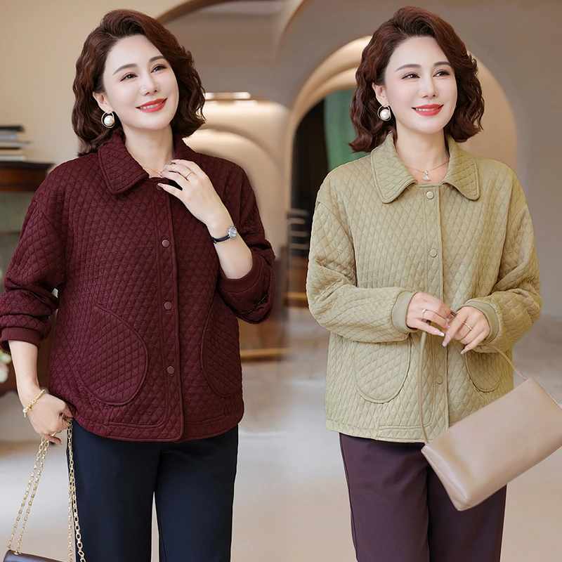妈妈春秋款洋气外套2025新款40岁50中年妇女上衣中老年人秋装开衫