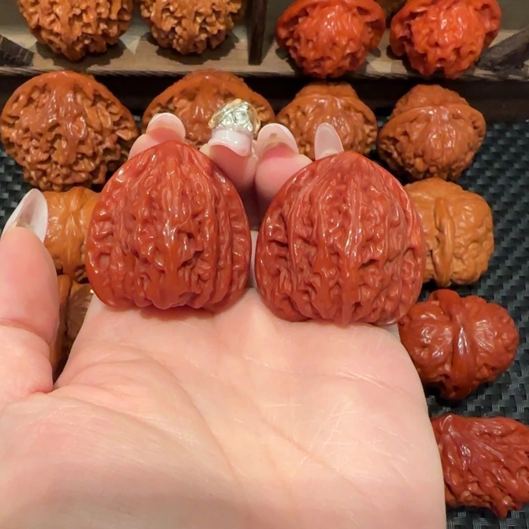 文玩核桃吊坠玉化迷你粗筋35精品1470