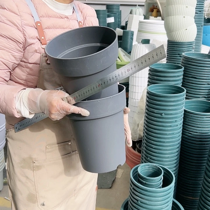 树脂瑕疵月季盆200#灰黑色6个无托