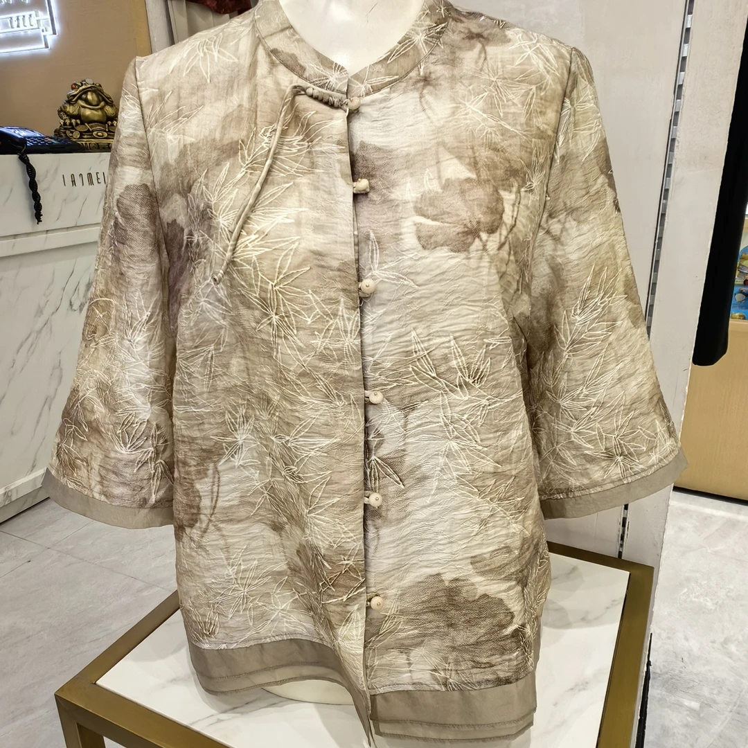 老美华夏季时尚女士七分袖衬衫432206121