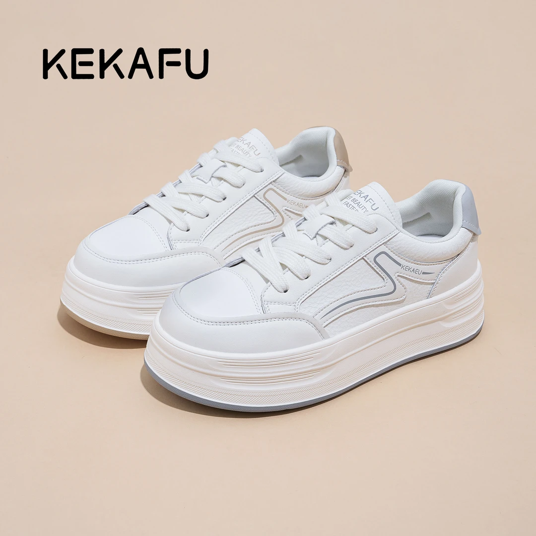 KEKAFU/珂卡芙【隐形增高6CM】柔软舒适时尚2025四季百搭小白鞋