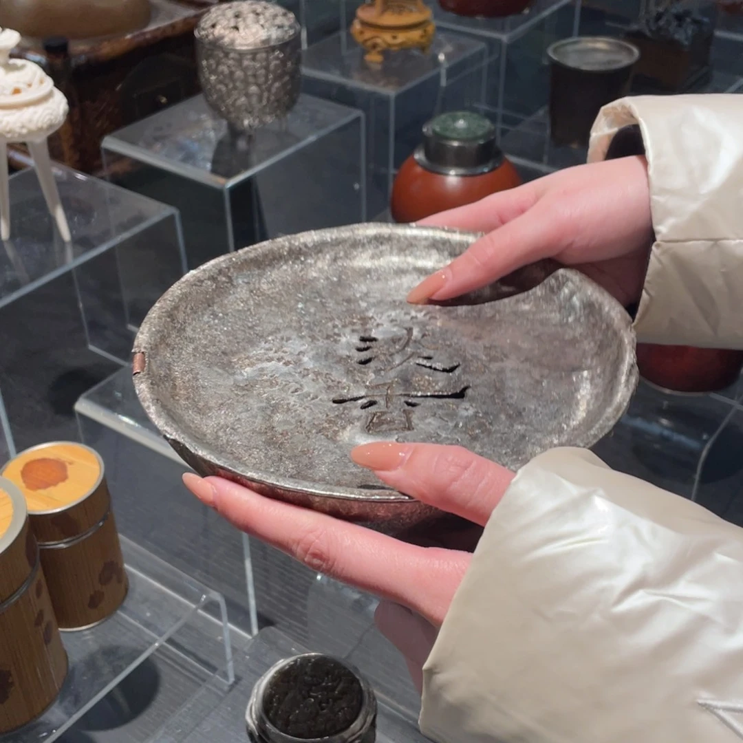 紫砂茶道小****）锡壶承纯手工