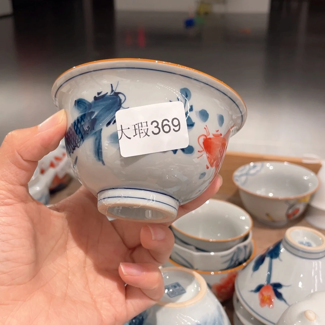 帕***拉釉下手绘茶具微瑕