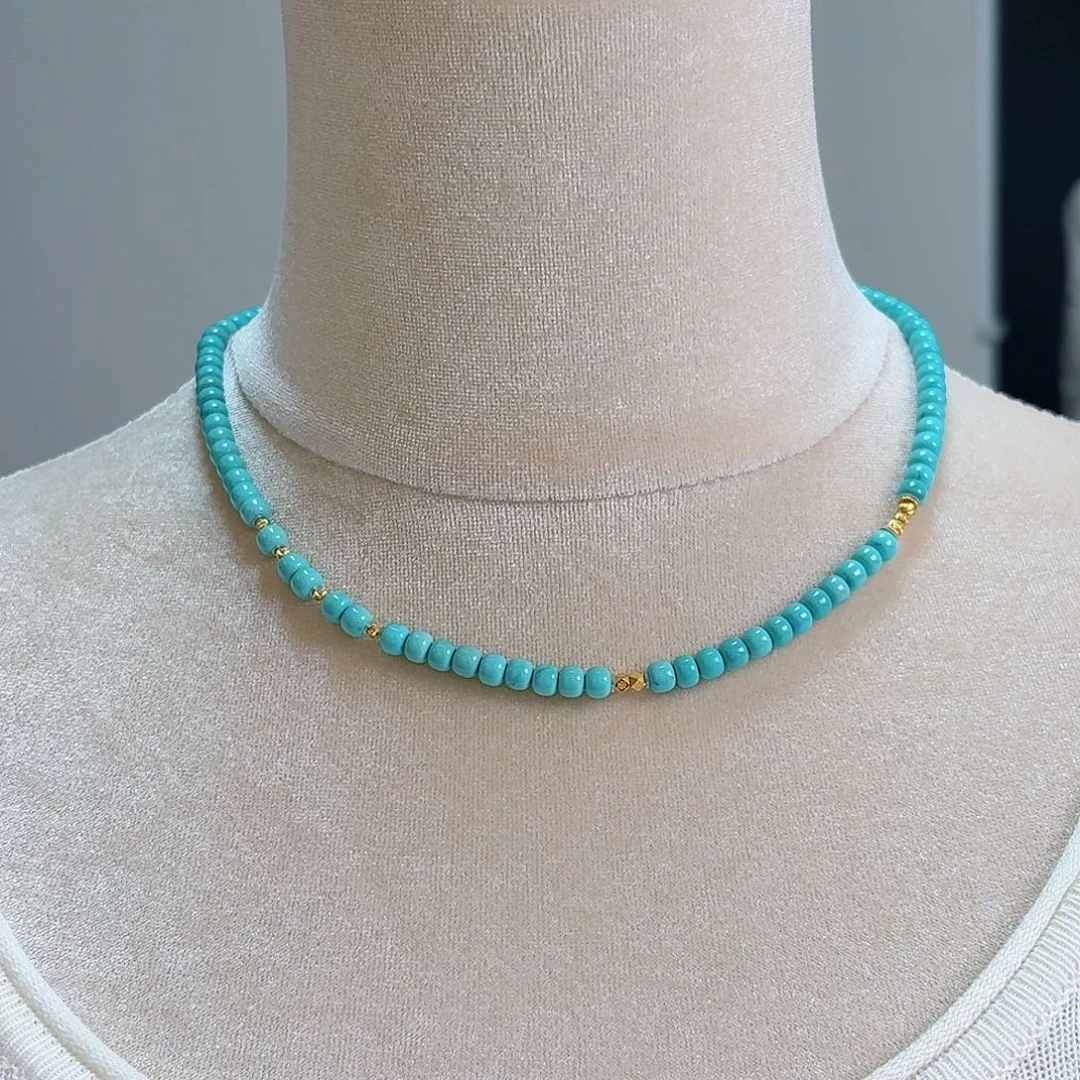 绿松石18K金镶嵌珠宝奇石