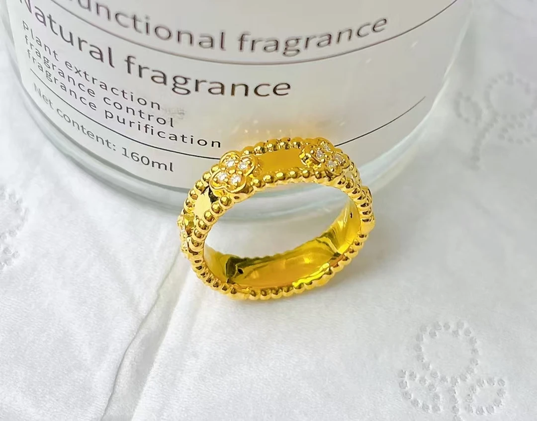 【质检发货】DY I 8 K 轻奢万花筒四叶草戒指 - 燕老板宠粉