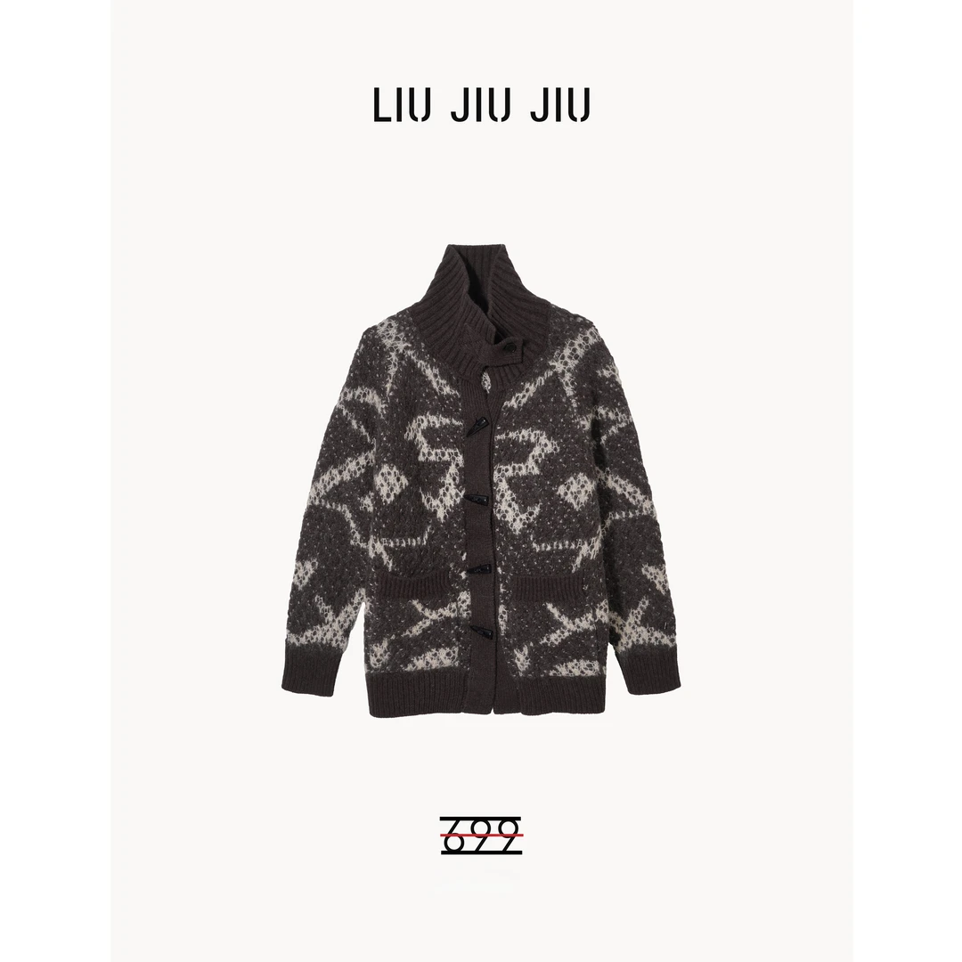 LIUJIUJIU 法式高端轻奢慵懒风冬季针织高领加厚保暖毛衣MY5222L