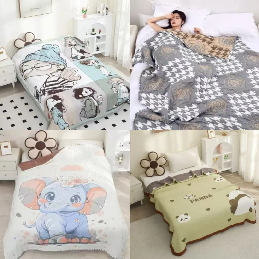 【泡芙被】200*230cm泡芙被纱布不挑花色随机可机洗直播展示为准