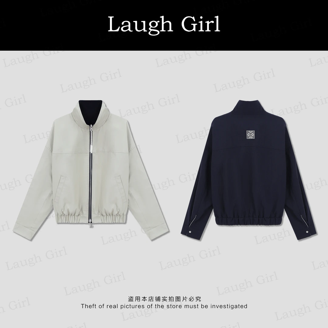 楚楚君 Laugh girl【两面夹克】立领两面穿图腾夹克外套WL531020J