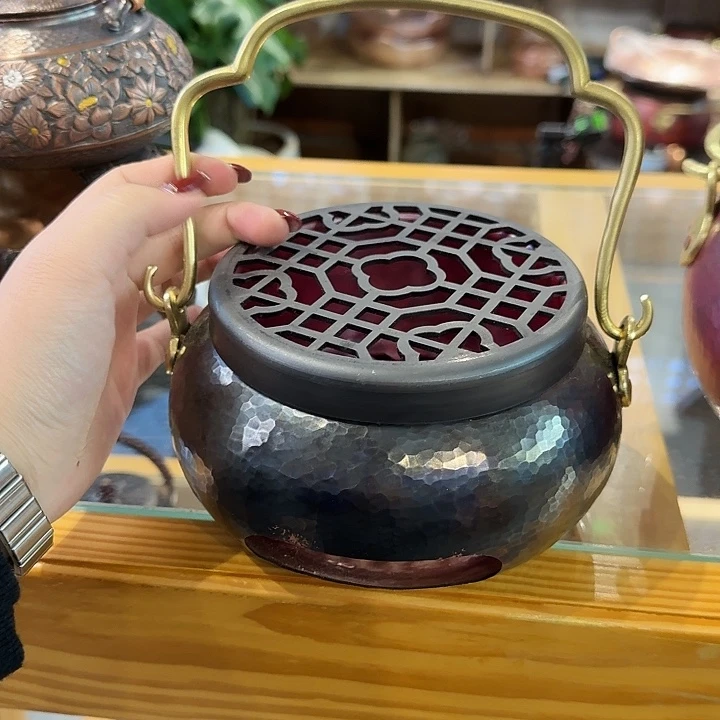 向***️紫铜手工提梁碳炉