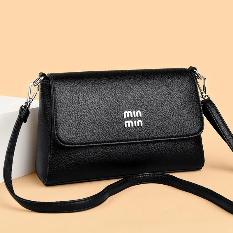 品牌休闲斜挎包百搭2025新款真皮牛皮时尚单肩女妈妈通勤小方包