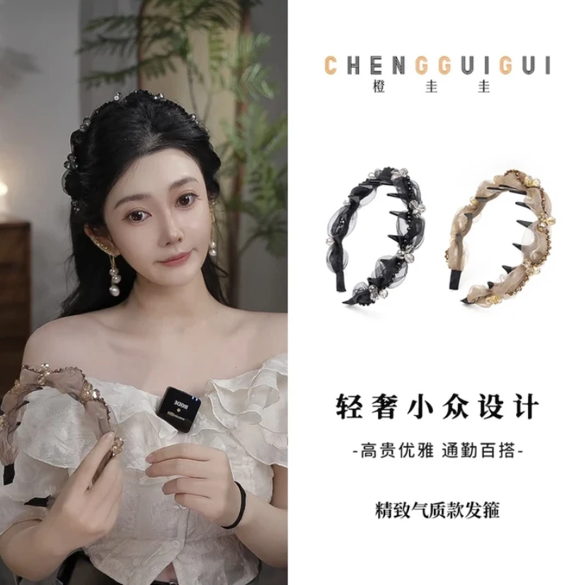 轻盈日常百搭高颅顶发箍百搭双色休闲气质小众高级感时尚压发发卡