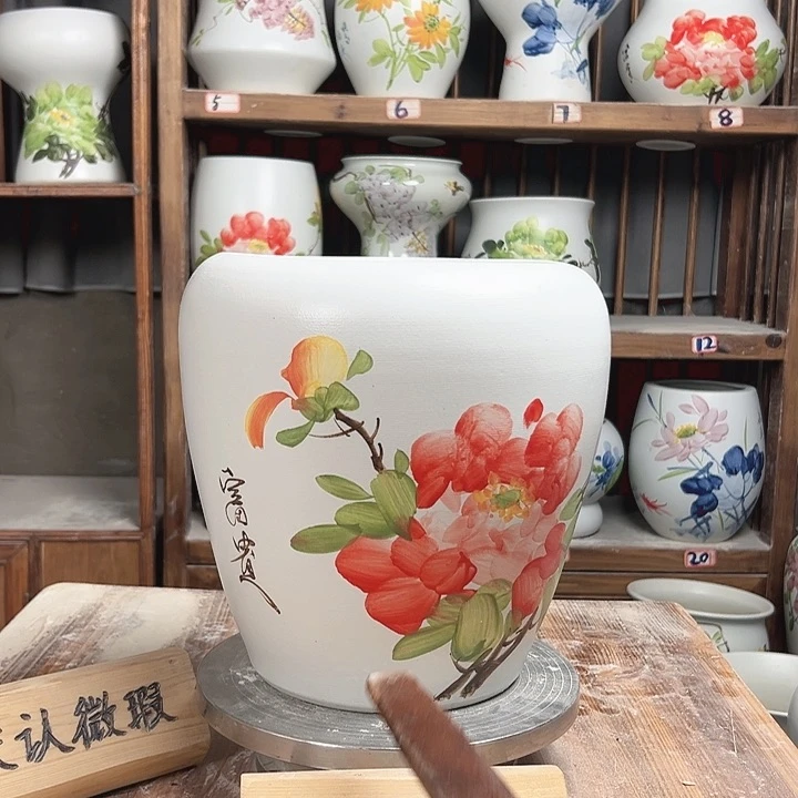 摆件苹果红红牡丹新款陶瓷陶瓷