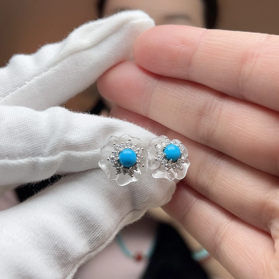 绿松石珠宝奇石银S925镶嵌