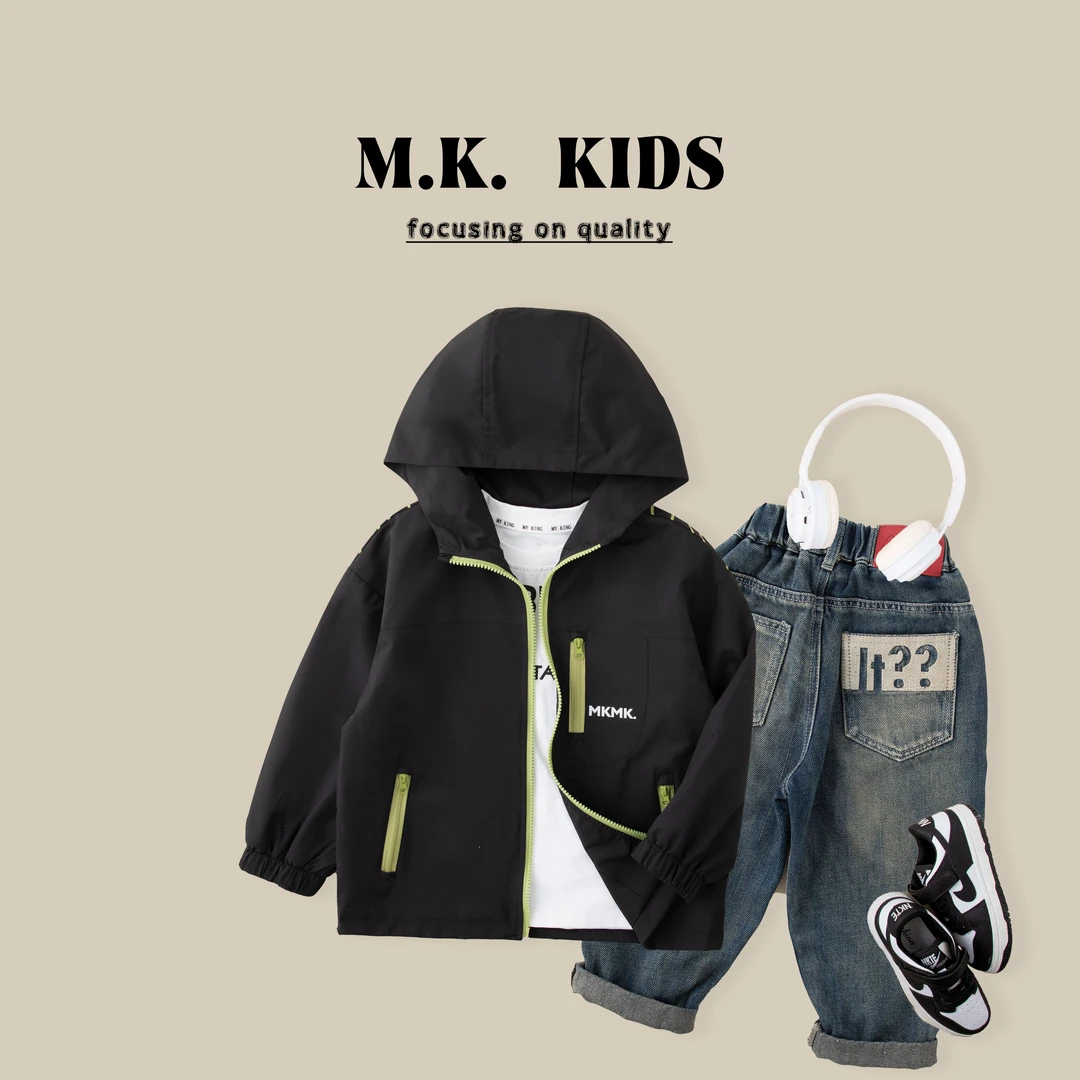 现货儿童外套2025新款男童秋季冲锋衣秋款洋气夹克QA9274华子童装