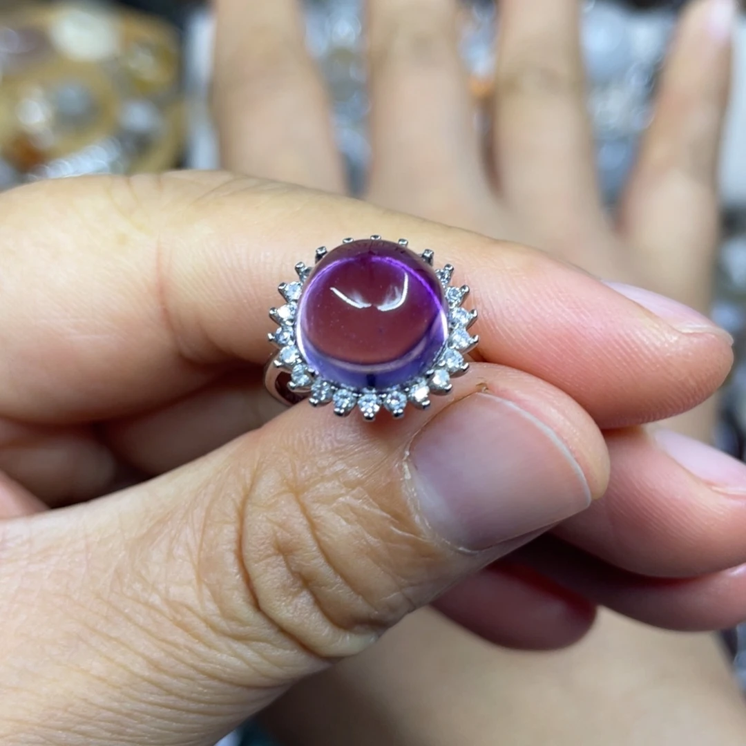 【闪购商品】银S925镶嵌珠宝半成品水晶戒指