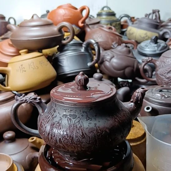 紫砂茶壶宜兴原矿铁血红砂柴烧手工450cc紫砂壶