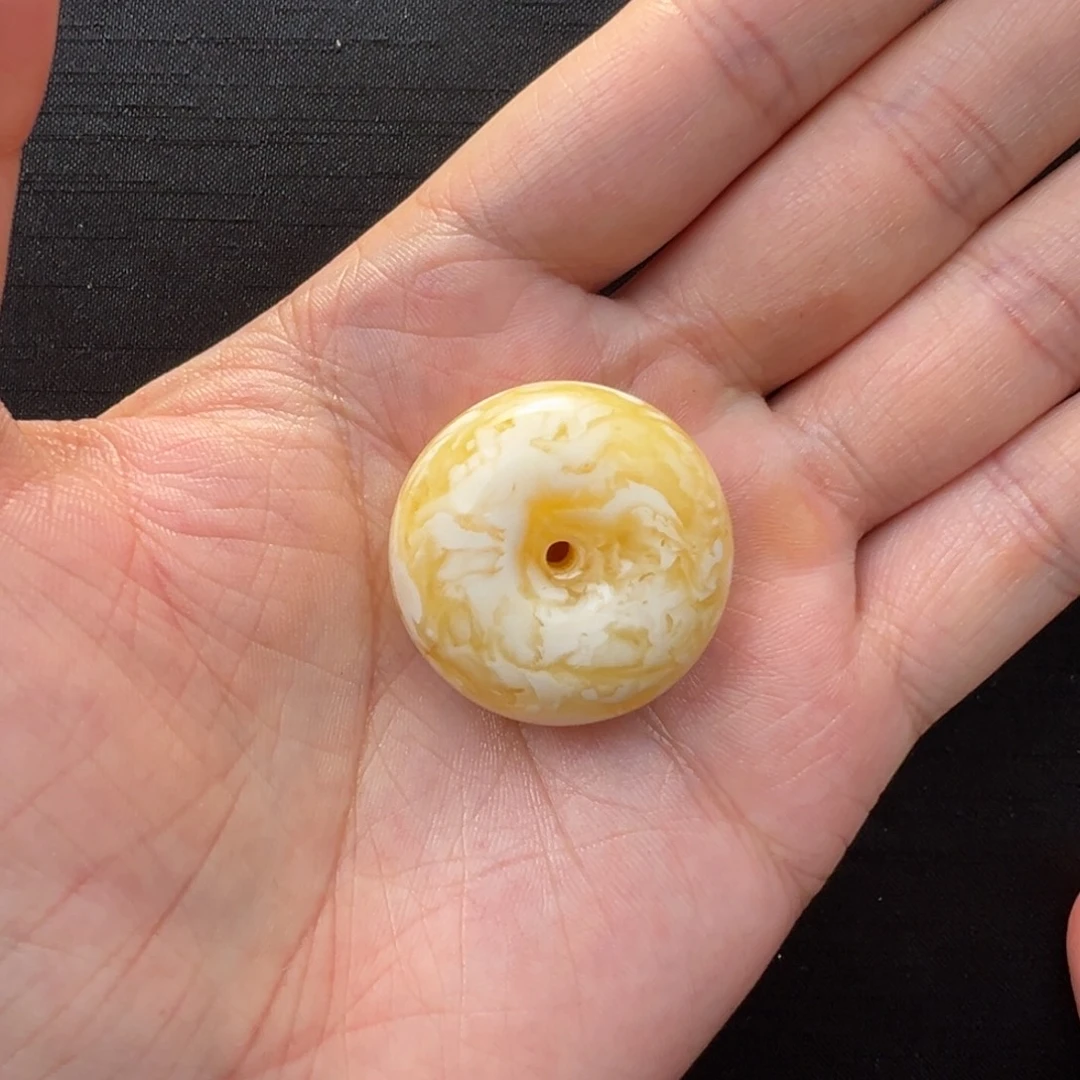 未镶嵌琥珀裸石金白千层雪平安扣